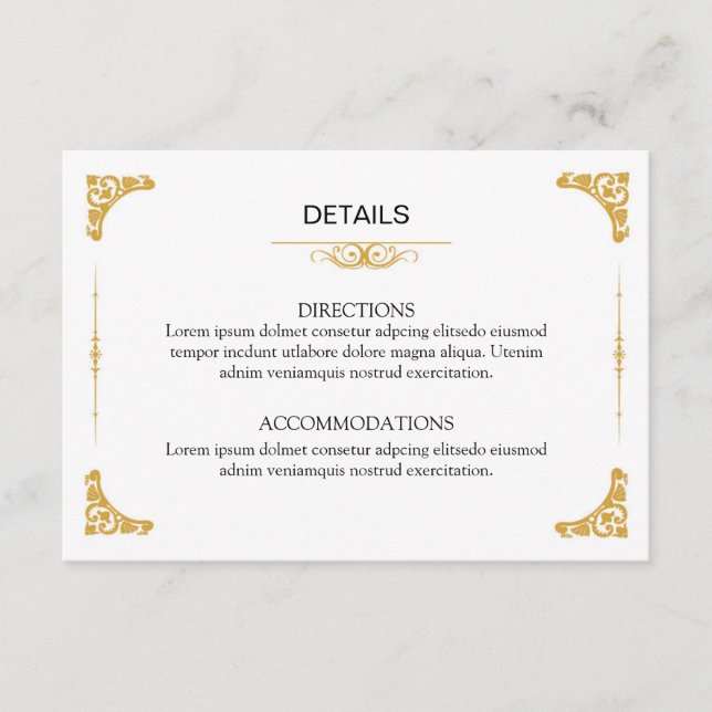 D'accompagnement Carte d'information de mariage (Devant)