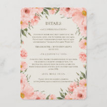 Carte d'information de mariage aux fleurs aquarell