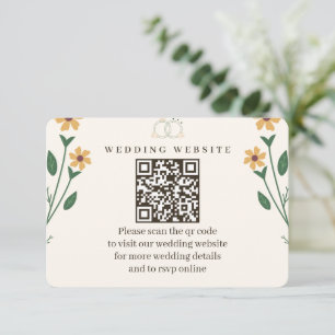 D'accompagnement Carte d'information de mariage aux fleurs sauvages
