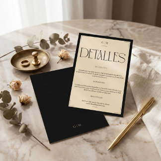 D'accompagnement Carte d'Information de Mariage avec Monogramme en 