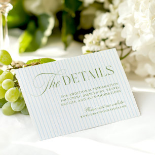 D'accompagnement Carte d'information de mariage avec site web, vert
