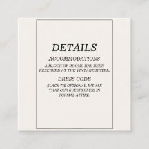 Carte d'information de mariage élégante de style O