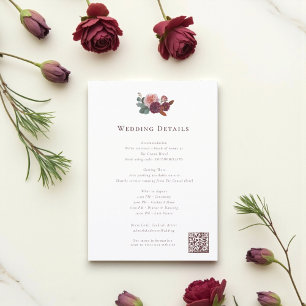 D'accompagnement Carte d'information de mariage floral burgundy rus