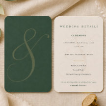 Carte d'information de mariage Forest Emerald