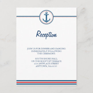 D'accompagnement Carte d'information de mariage sur le thème nautiq
