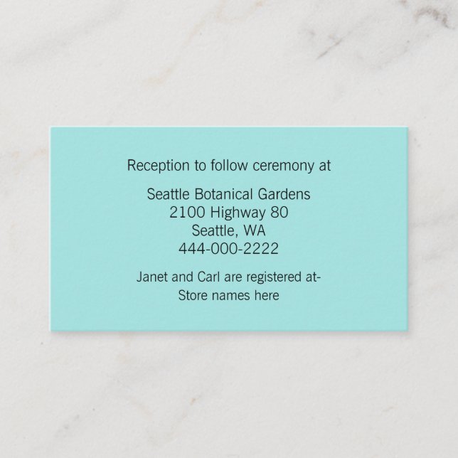 D'accompagnement Carte d'information Mariage Aqua Chevron moderne (Devant)