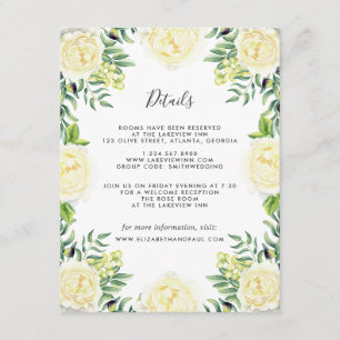 D'accompagnement Carte d'information Mariage roses et olives