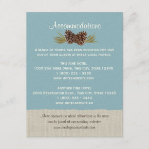D'accompagnement Carte d'information Pine Cones et Burlap Blue