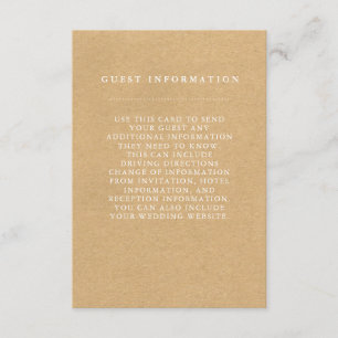 D'accompagnement Carte d'information pour invité de mariage champêt