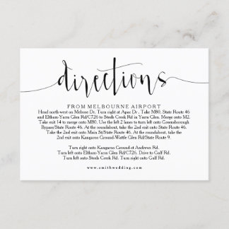 D'accompagnement Carte d'information Rustic Mariage Directions