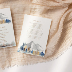 D'accompagnement Carte d'information Rustic Watercolor Mountain Mar