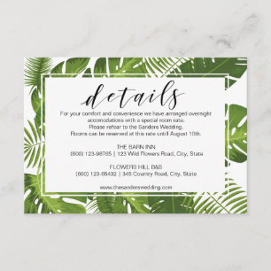 D'accompagnement Carte d'information   tropical feuille vert