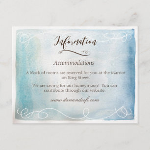 D'accompagnement Carte d'information Watercolor Blue Sea ou Sky
