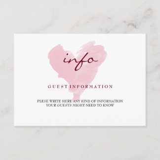 D'accompagnement Carte d'informations client Watercolor