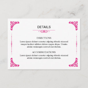 D'accompagnement Carte d'informations de mariage