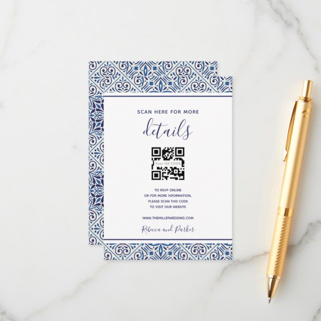 D'accompagnement Carte d'insertion de code QR pour les détails du m (Devant/Arrière en situation)