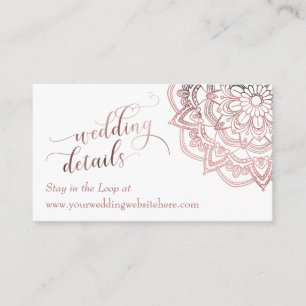 D'accompagnement Carte d'insertion de détails de mariage blanc Mand