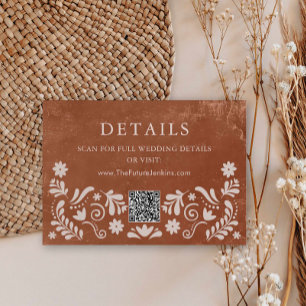 D'accompagnement Carte d'insertion de détails de mariage mexicain e