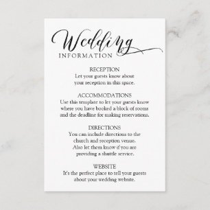 D'accompagnement Carte d'insertion de mariage à calligraphie classi