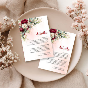 D'accompagnement Carte d'insertion de mariage en or floral blanc bu