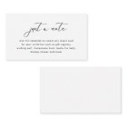 Carte d'insertion de mariage Simple Just A Note