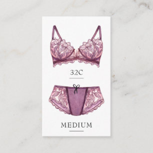 D'accompagnement Carte d'insertion de taille de lingerie