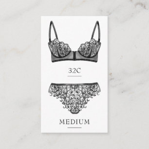 D'accompagnement Carte d'insertion de taille de lingerie noire