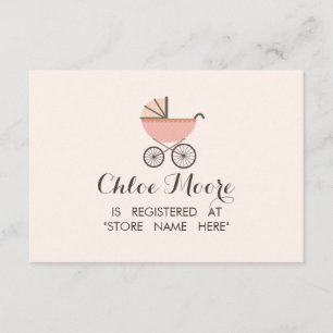 D'accompagnement Carte d'insertion du registre de Baby shower fille