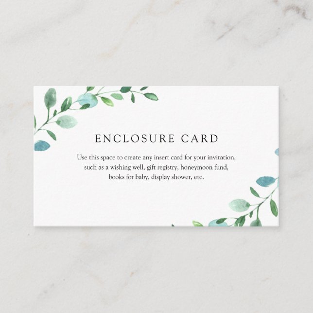 D'accompagnement Carte d'insertion Eucalyptus (Devant)