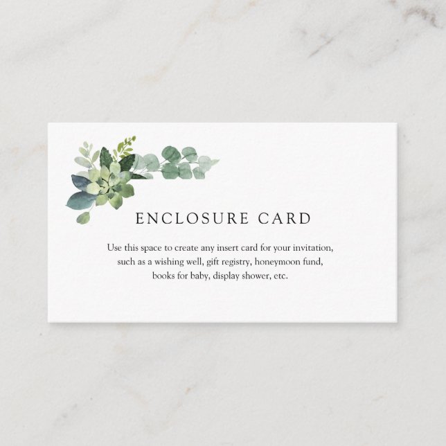 D'accompagnement Carte d'insertion Eucalyptus (Devant)