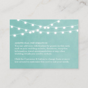 D'accompagnement Carte d'insertion Mariage Aqua String Lights