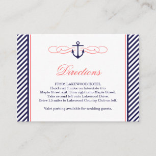 D'accompagnement Carte d'insertion marine et corail Mariage nautiqu