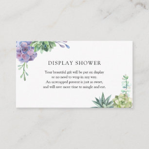 D'accompagnement Carte d'insertion pour Baby Shower sur les succule