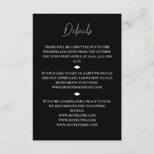 D'accompagnement Carte d'invitation de mariage en diamants noir et
