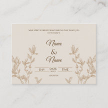 Carte d'invitation de mariage poétique