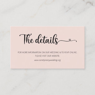 D'accompagnement Carte d'invitation de mariage simple rose avec sit
