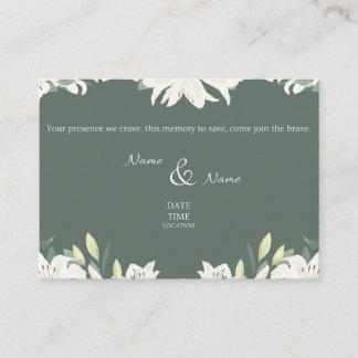 D'accompagnement Carte d'invitation de mariage vert et blanc