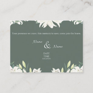 D'accompagnement Carte d'invitation de mariage verte et blanche