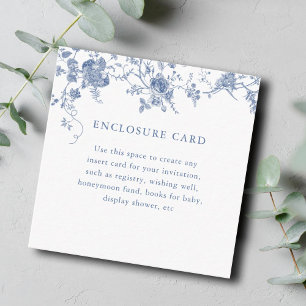 D'accompagnement Carte d'invitation florale bleue Something Blue