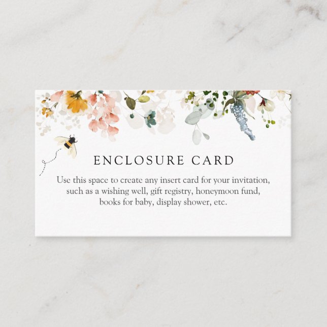 D'accompagnement Carte d'invitation pour douche avec abeille et fle (Devant)