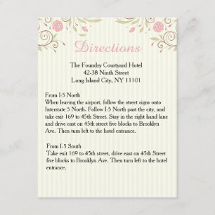 D'accompagnement Carte d'itinéraire pour Mariage de fleurs rose Lov
