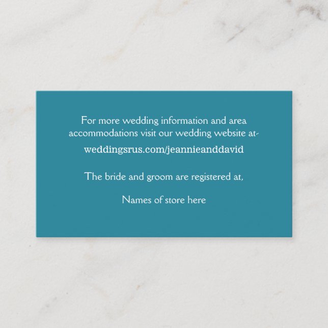 D'accompagnement Carte du boîtier de mariage White Beach (Devant)