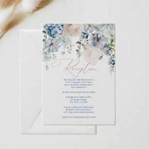 D'accompagnement Carte du boîtier de réception Blue Hydrangea & Ros