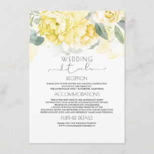 D'accompagnement Carte du boîtier d'informations du Mariage Floral 