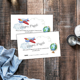 D'accompagnement Carte du monde Avion Couche Bébé Shower Tirage au 