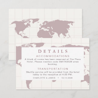 D'accompagnement Carte du monde Rose Poussiéreuse Mariage de Destin