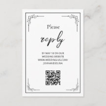 Carte élégante minimaliste boho moderne avec QR in