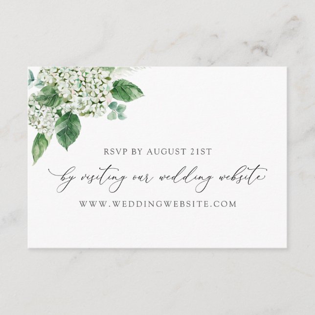 D'accompagnement Carte en ligne RSVP Calligraphy Hydrangea (Devant)
