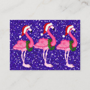D'accompagnement Carte Flamant rose de fermeture de Noël / étiquett