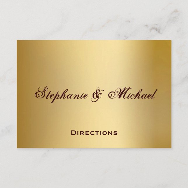 D'accompagnement Carte Gold Blue Ocean Mariage Directions (Devant)
